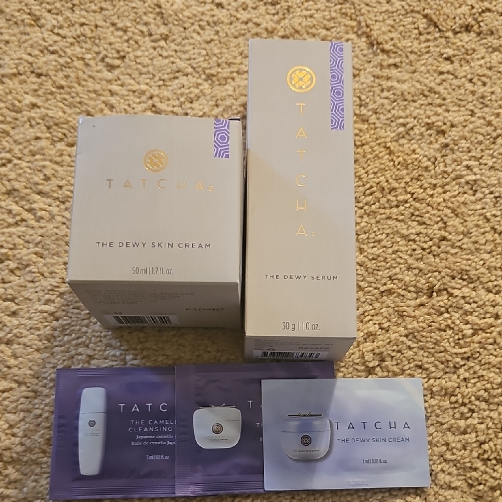Tatcha The Dewy Skin Cream and Serum Set - Purple and Cream